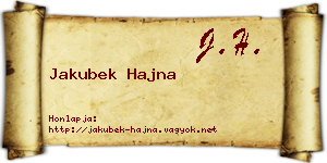 Jakubek Hajna névjegykártya